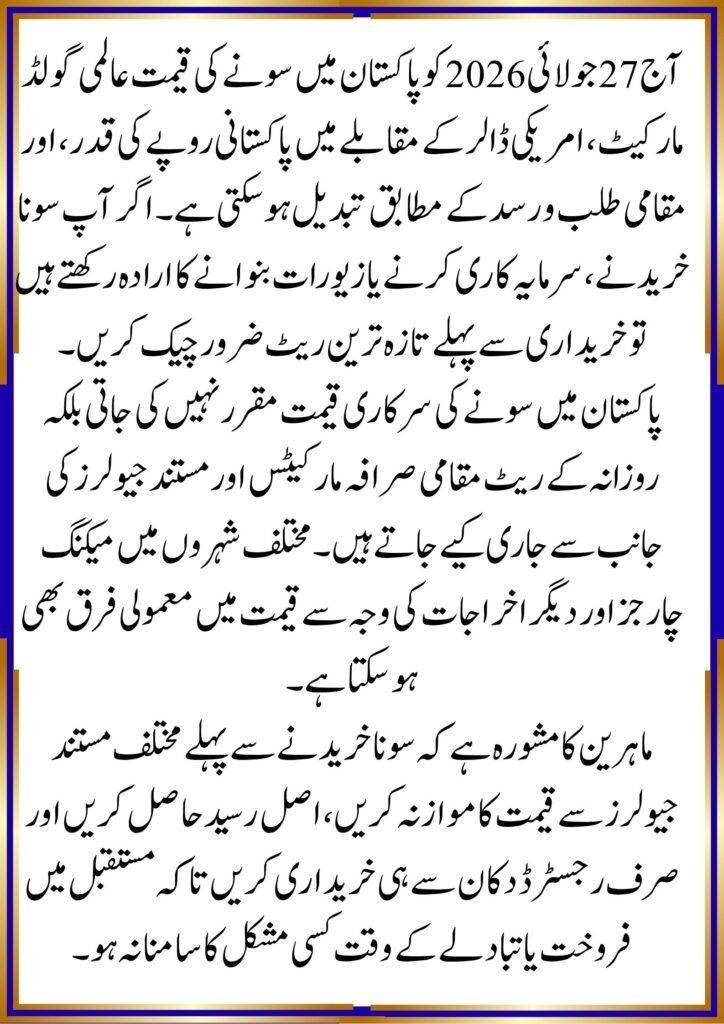 Gold Rate in Pakistan
