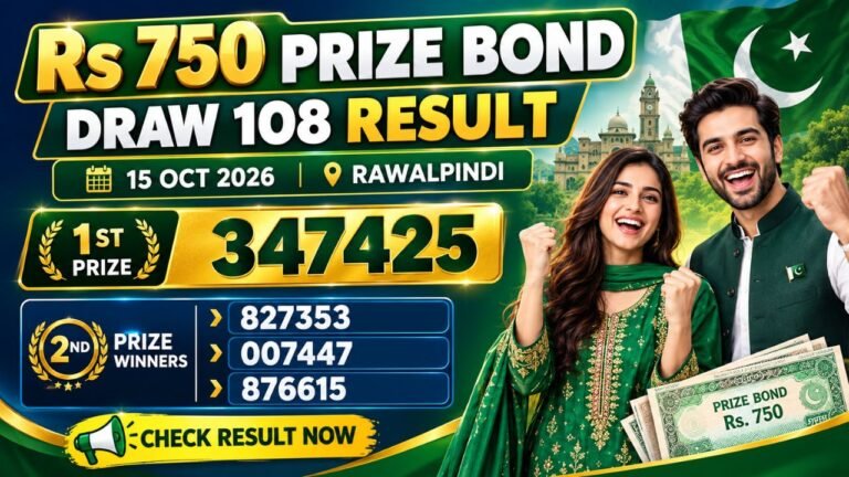 Rs 750 Prize Bond Winners List