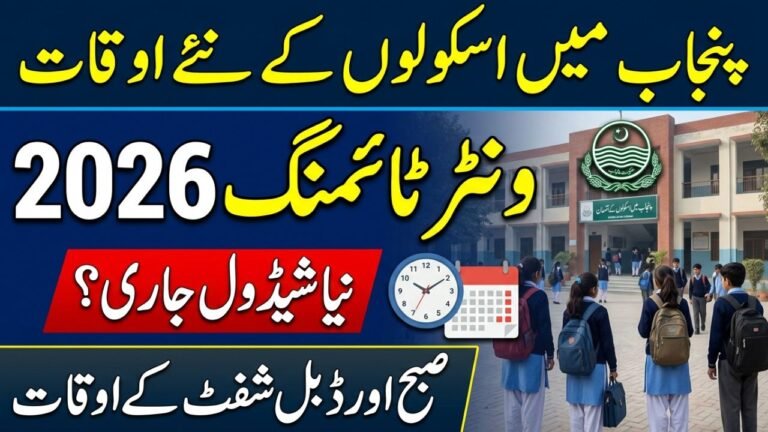 Punjab Winter School Timings 2026