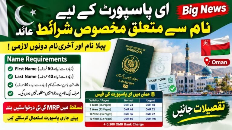E-Passport Name Requirements Introduced in Pakistan