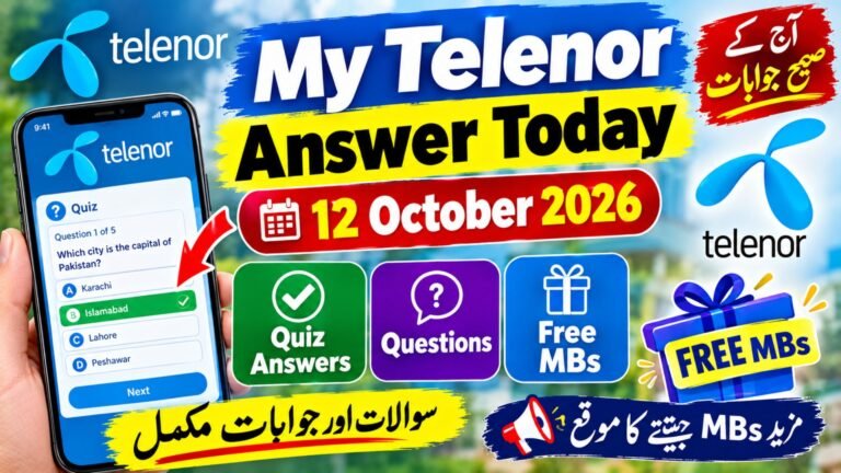 My Telenor Answer Today 12 October 2026